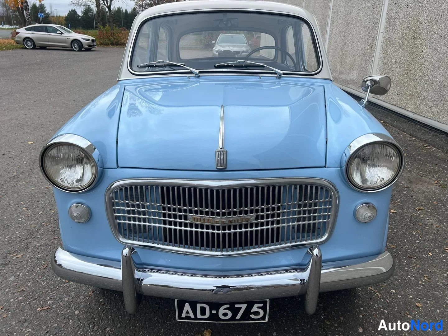 Blå Fiat 1100 1960, framifrån, bild 6