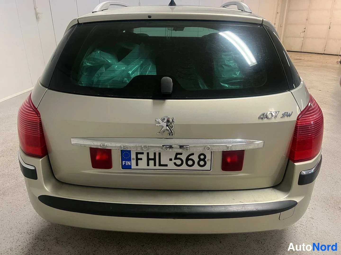 Beige Peugeot 407 2006, bakifrån, bild 9