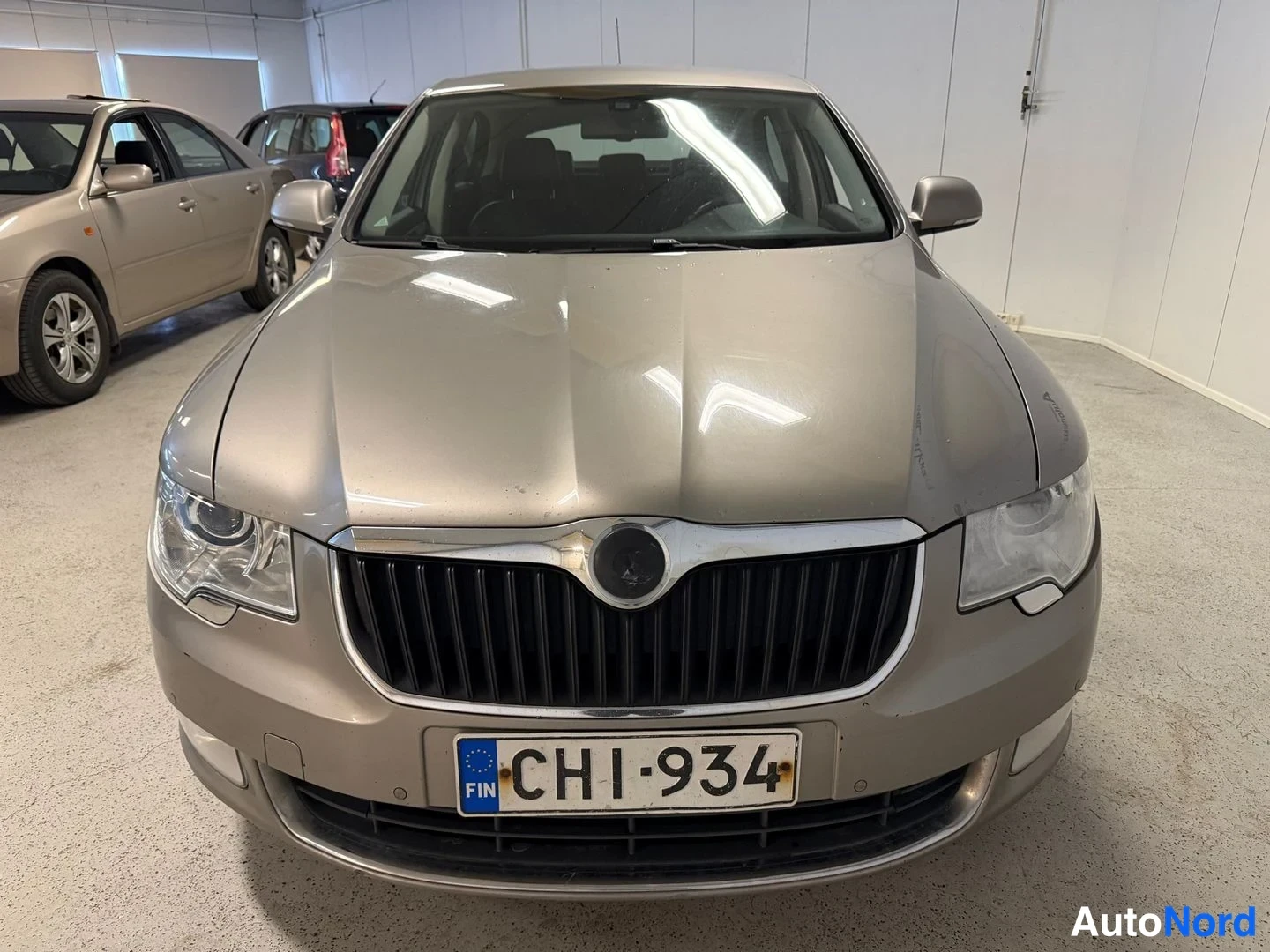 Beige Skoda Superb 2009, framifrån, bild 4