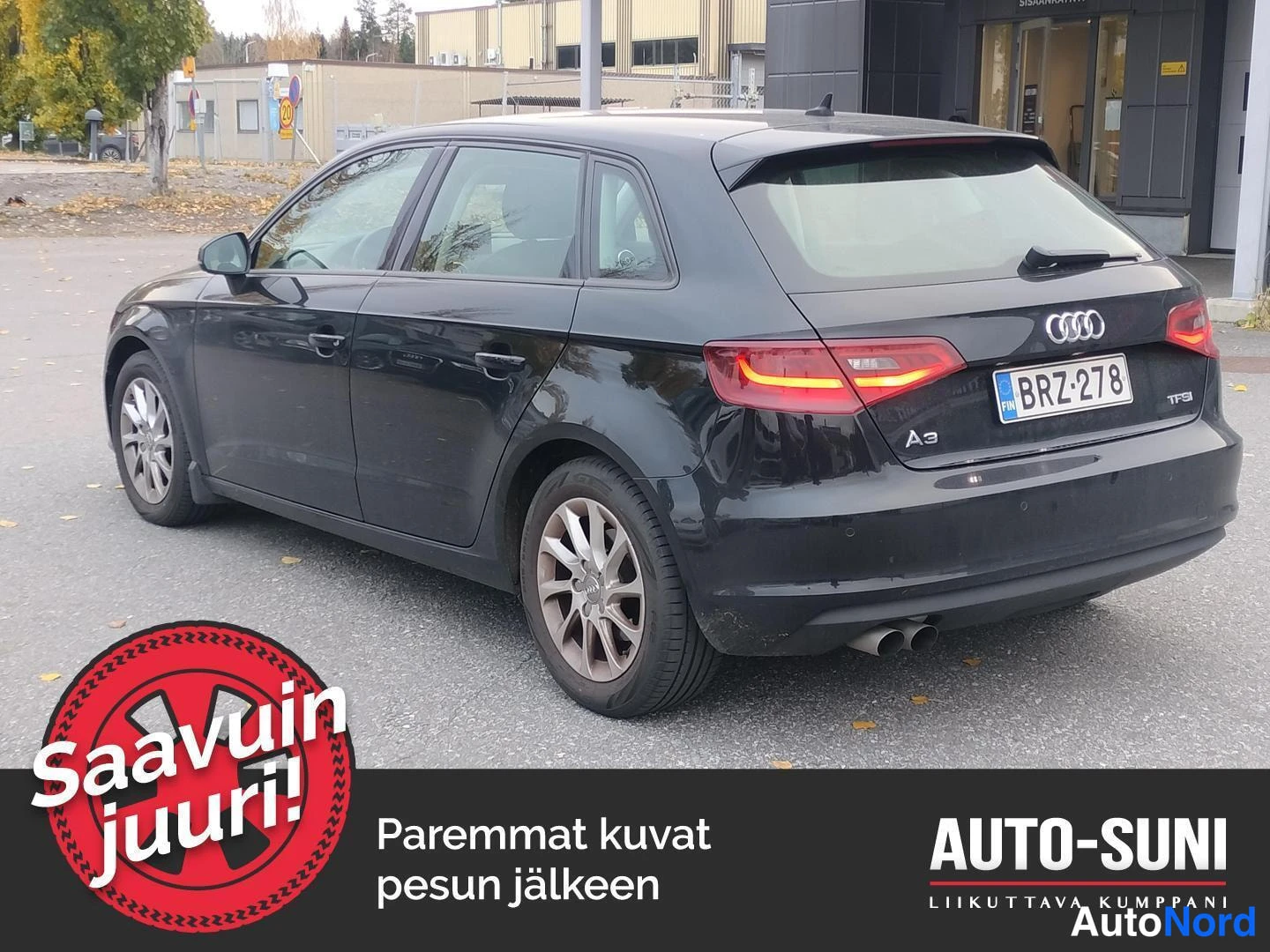 Black Audi A3 2014, rear three-quarter, photo 3