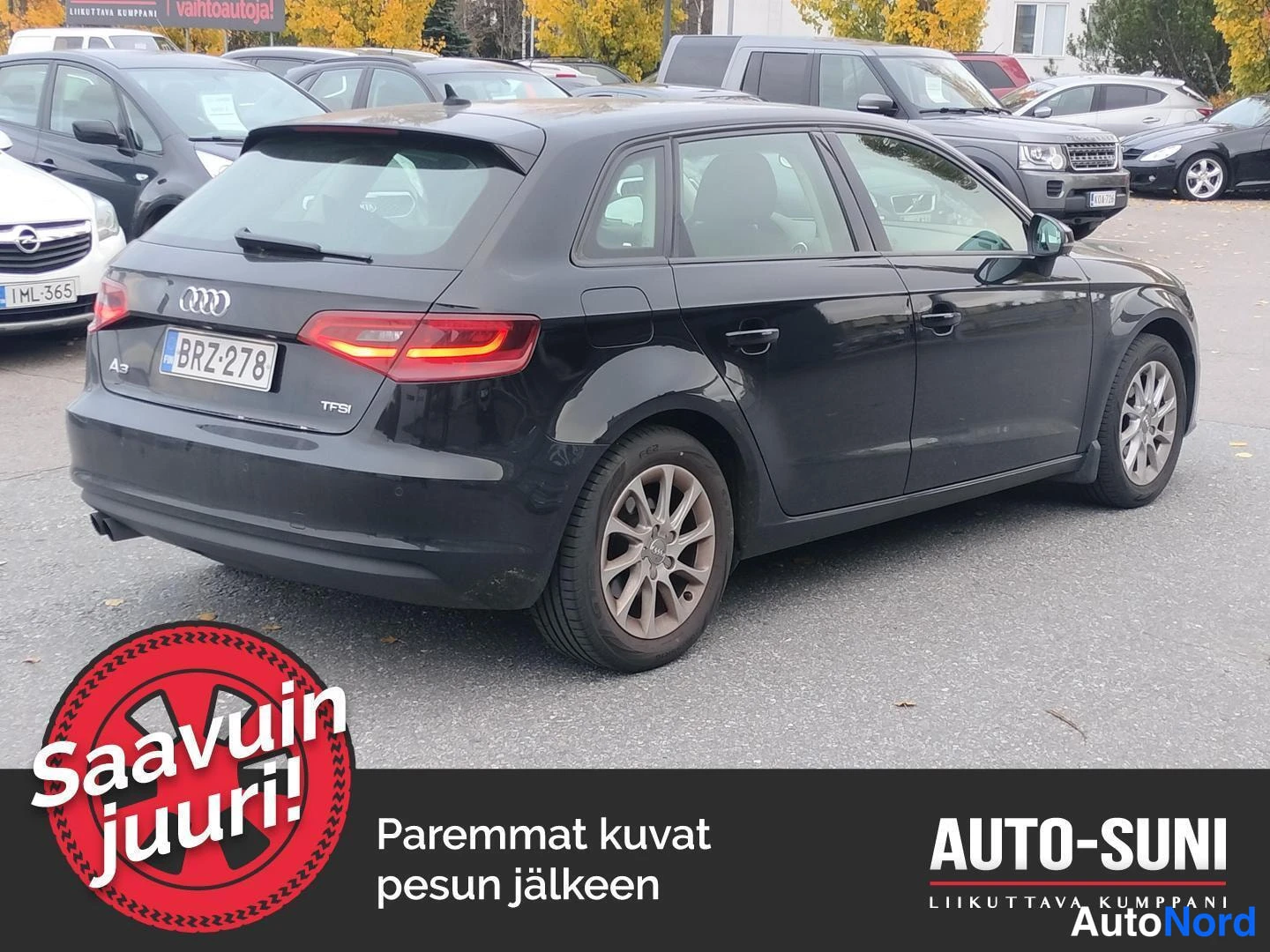 Black Audi A3 2014, rear three-quarter, photo 4