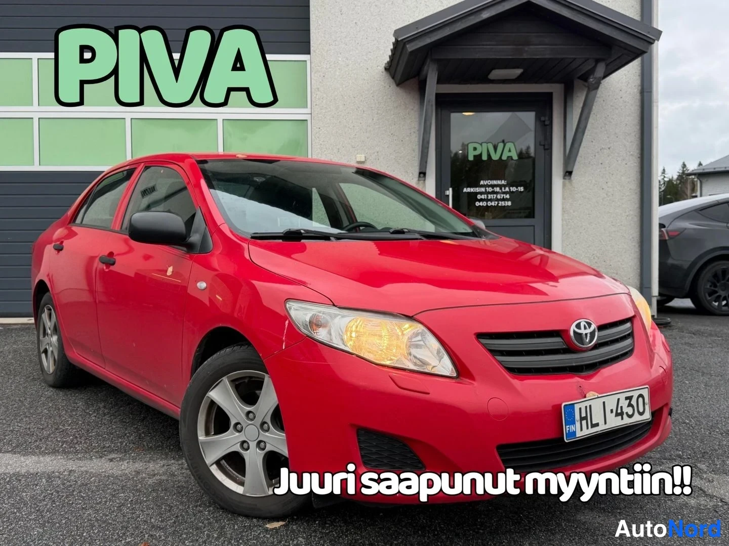 Punainen Toyota Corolla 2007, etuviisto, keula oikealle, kuva 2
