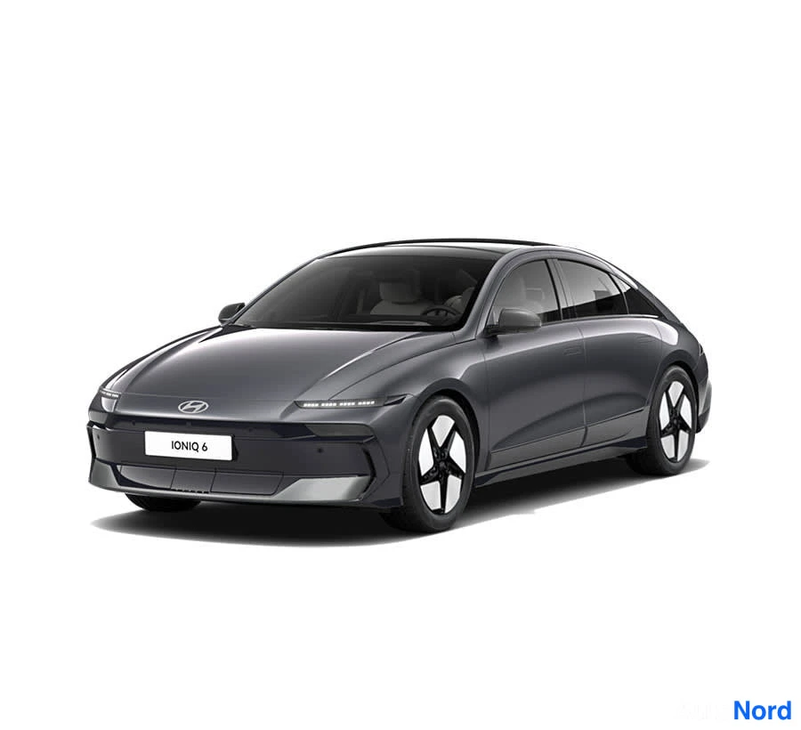 Grey Hyundai IONIQ 6 2026, front three-quarter, nose to the left, photo 3