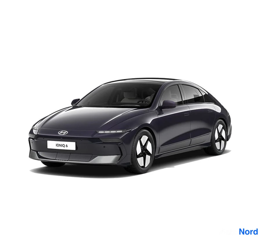 Blå Hyundai IONIQ 6 2026, snett framifrån, fronten åt vänster, bild 5