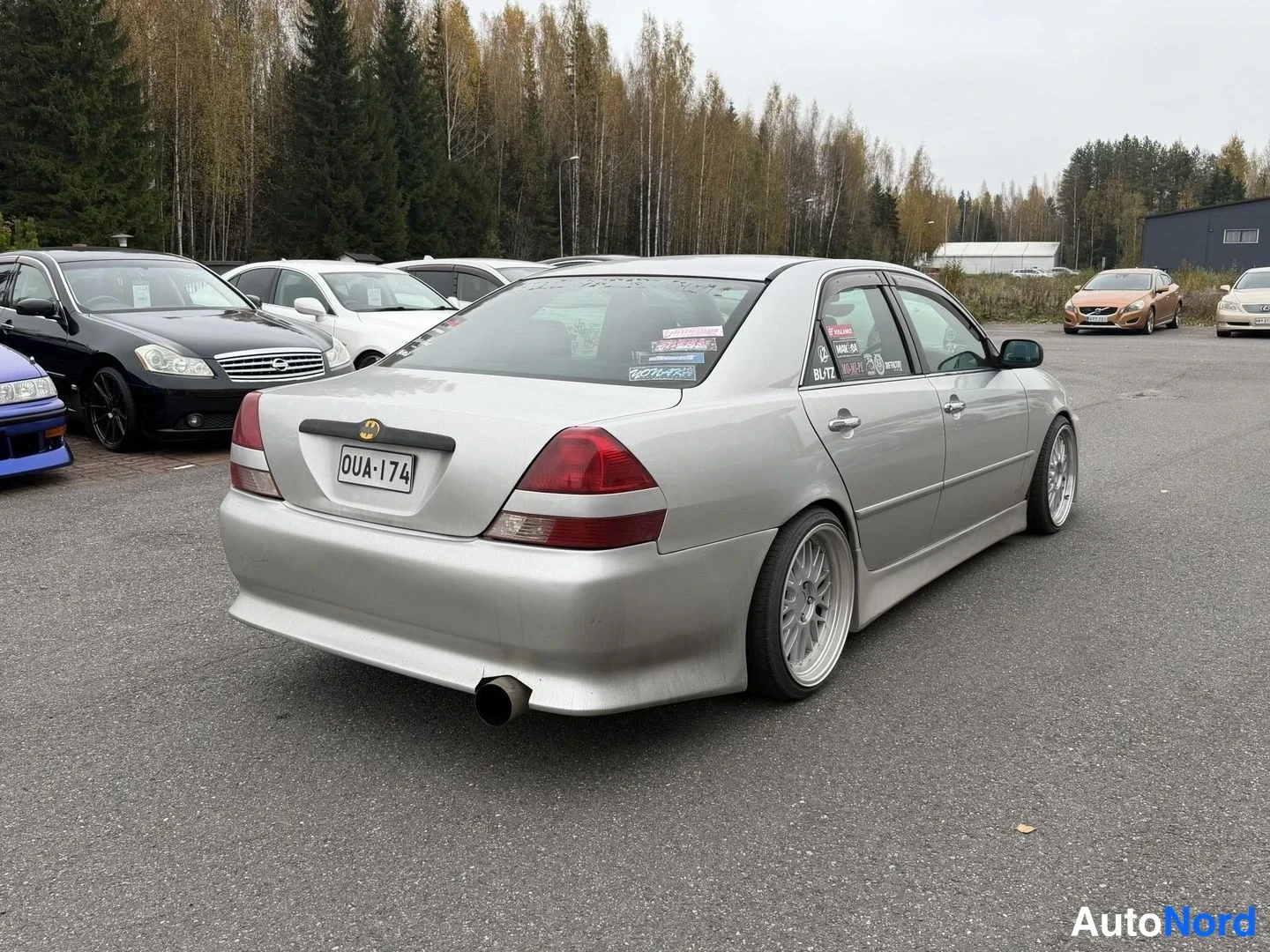 Grå Toyota MarkII 1JZ-GTE 1999, snett bakifrån, bild 5