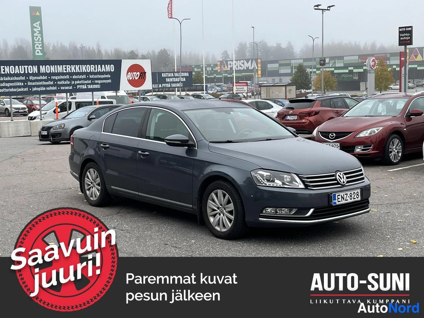 Harmaa Volkswagen Passat 2014, etuviisto, keula oikealle, kuva 2