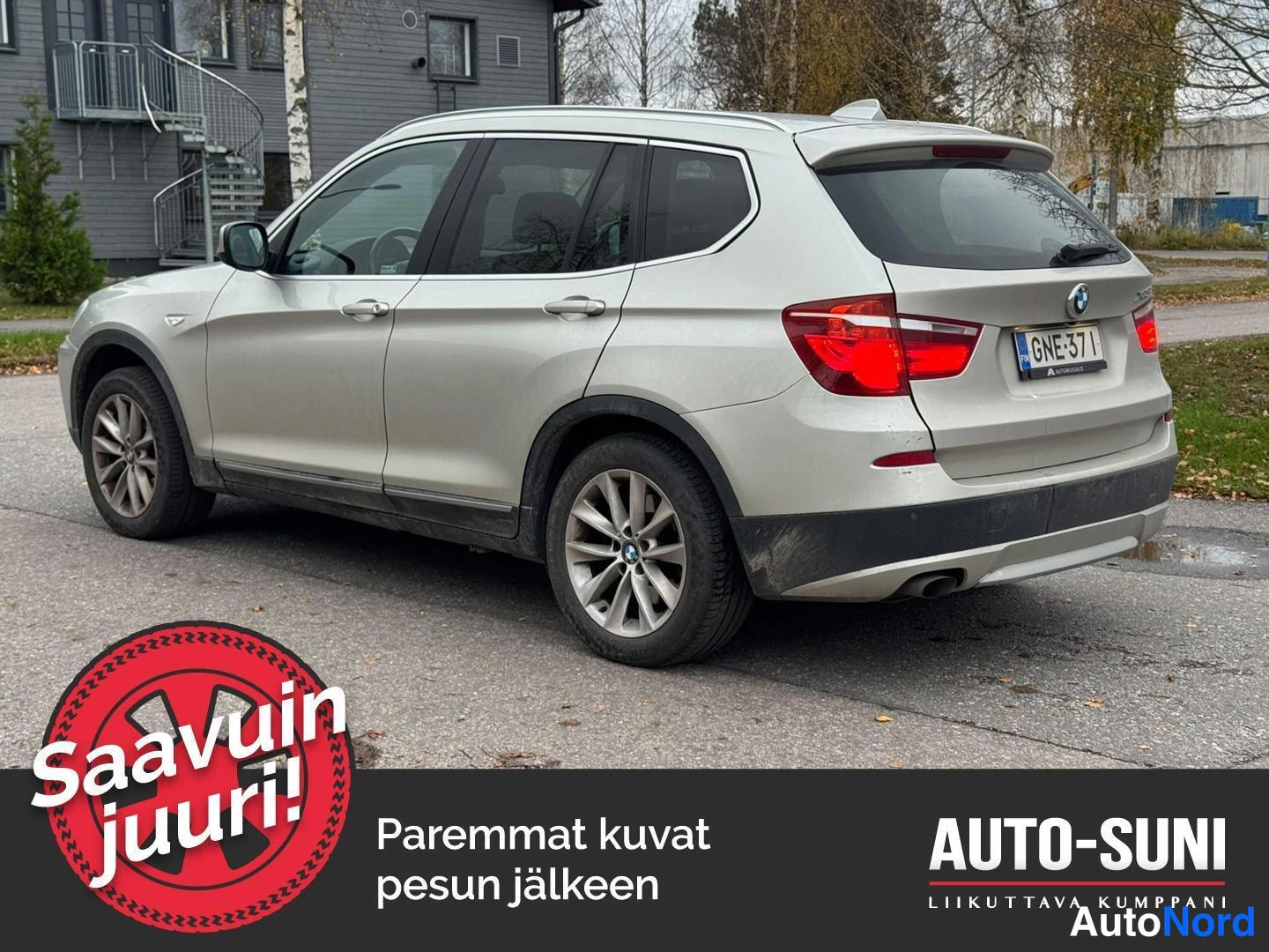 Beige BMW X3 2012, takaviisto, kuva 3
