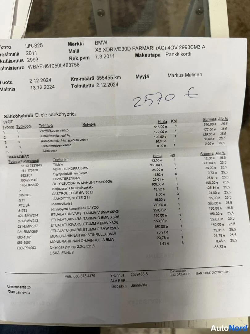 Musta BMW X6 xDrive30d 2011, asiakirja, kuva 29