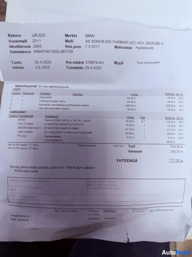 Musta BMW X6 xDrive30d 2011, asiakirja, kuva 30