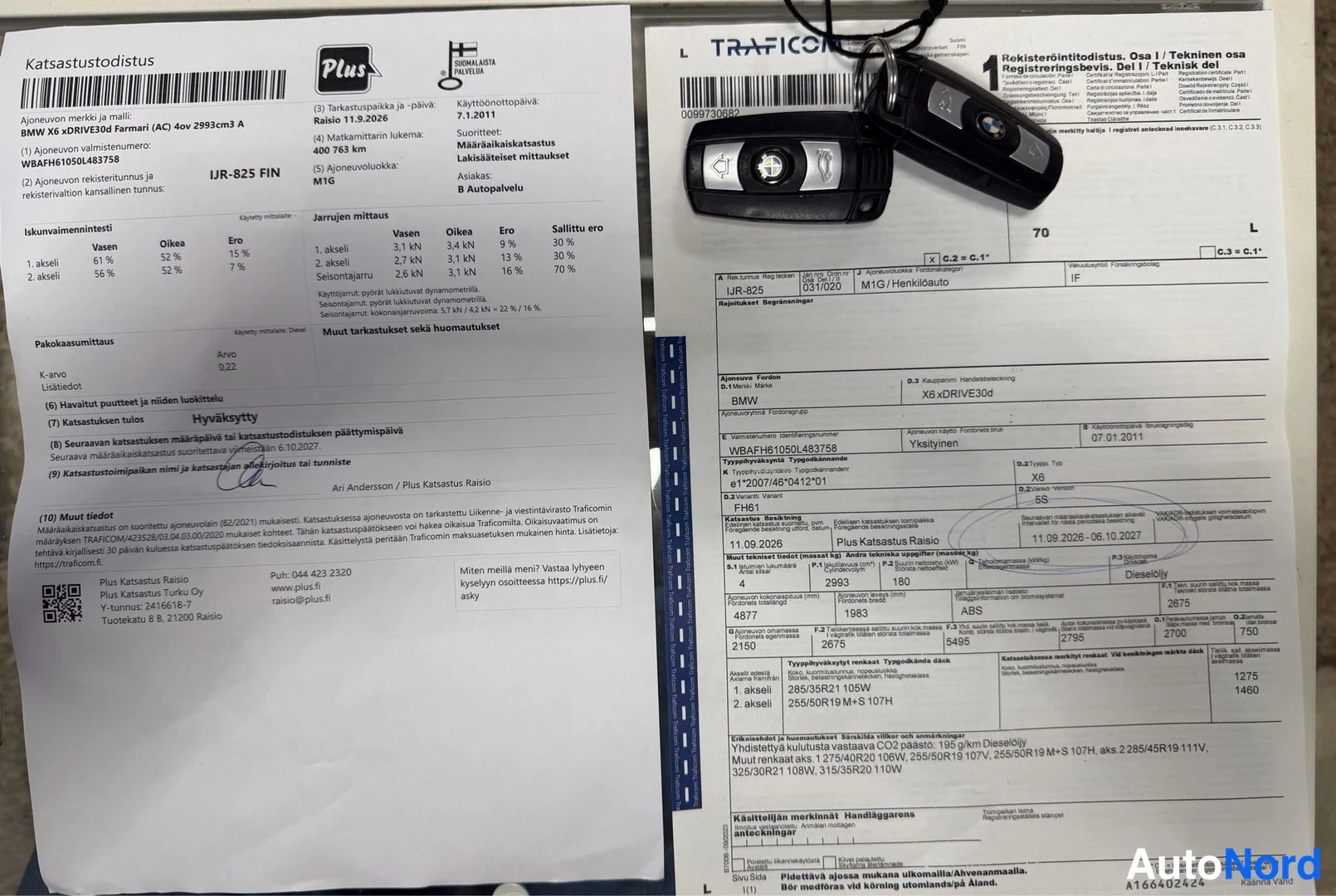 Musta BMW X6 xDrive30d 2011, asiakirja, kuva 31