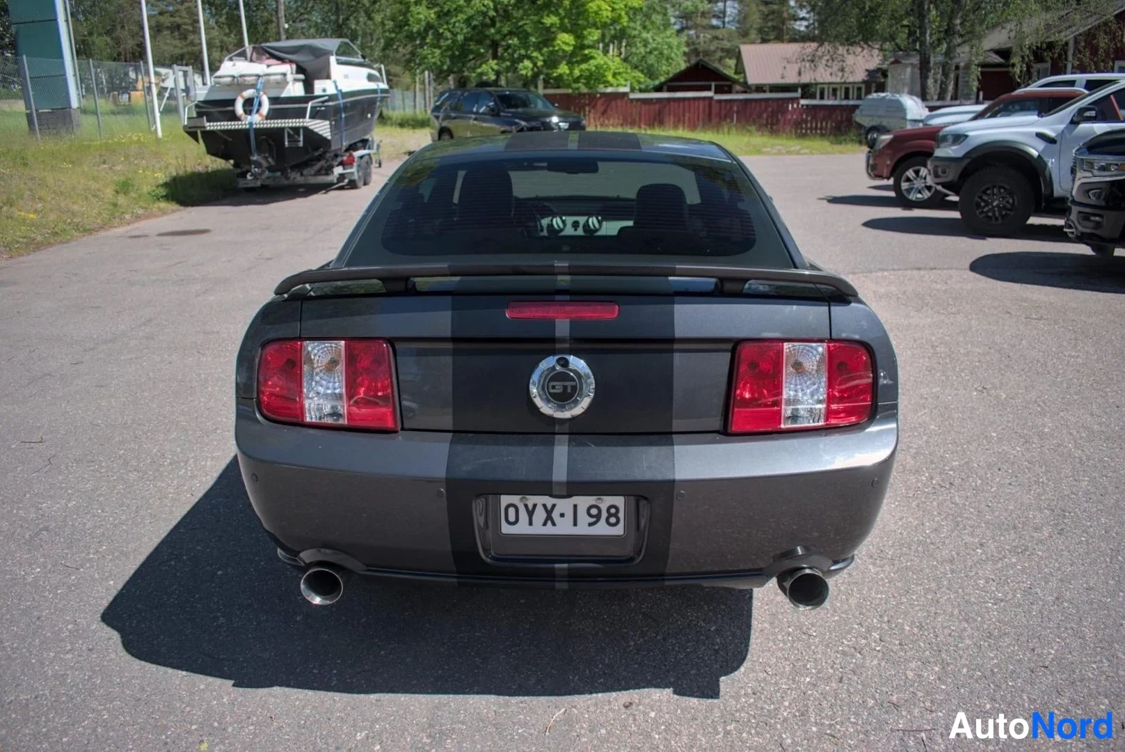 Harmaa Ford Mustang GT 2007, takaa, kuva 7