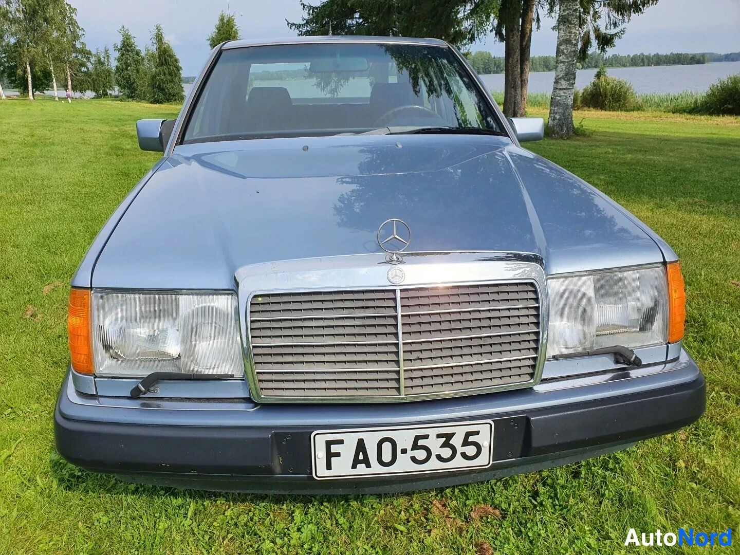 Sininen Mercedes-Benz E Rahoitus 1990, edestä, kuva 4