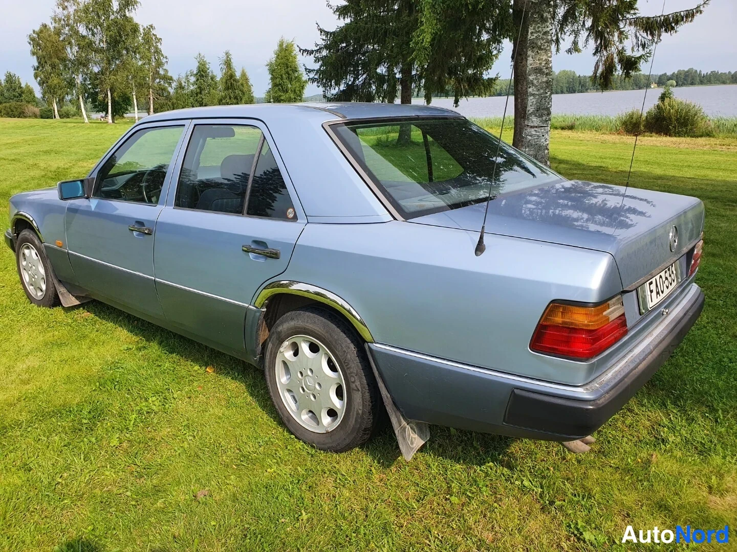 Sininen Mercedes-Benz E Rahoitus 1990, takaviisto, kuva 8