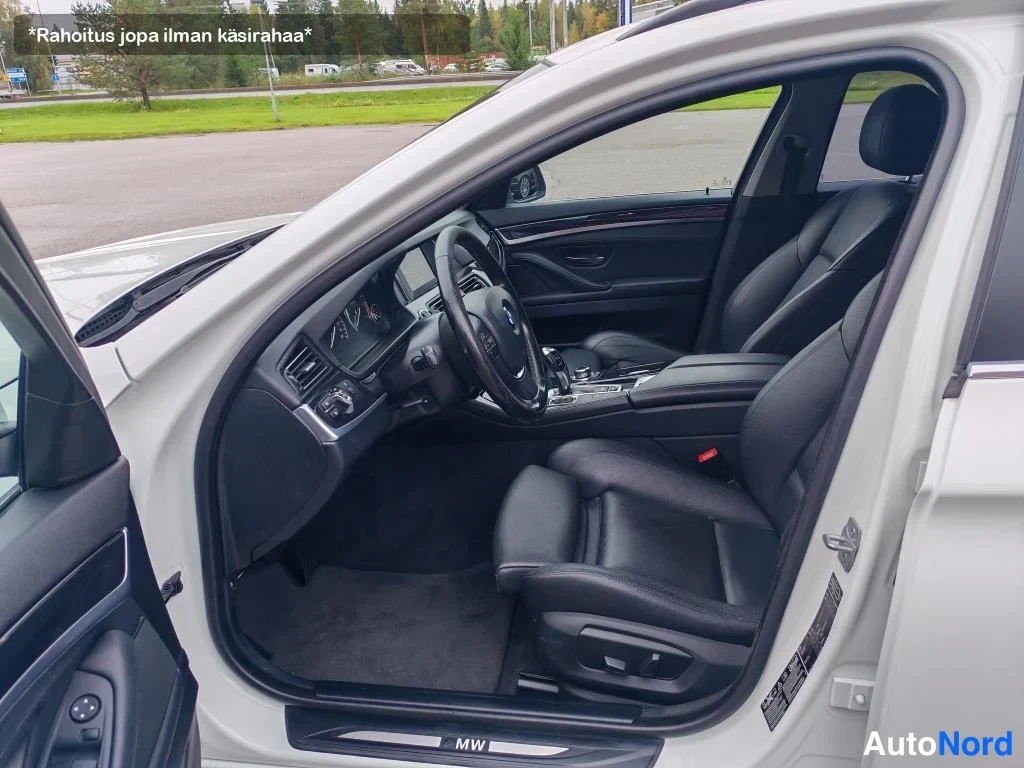 Valkoinen BMW 520d xDrive 2014, etuistuimet, kuva 14