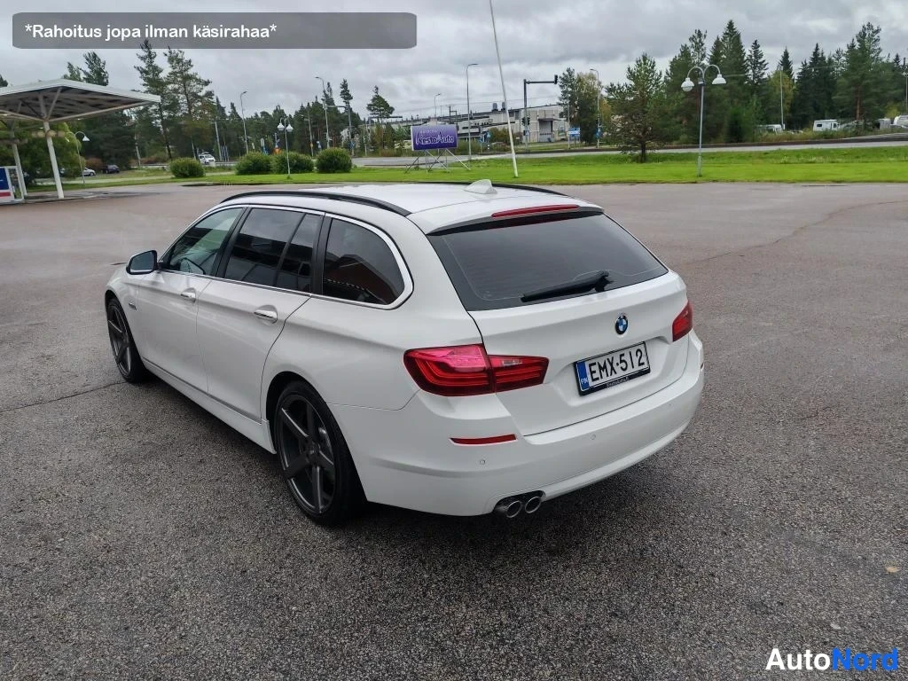 Valkoinen BMW 520d xDrive 2014, takaviisto, kuva 7