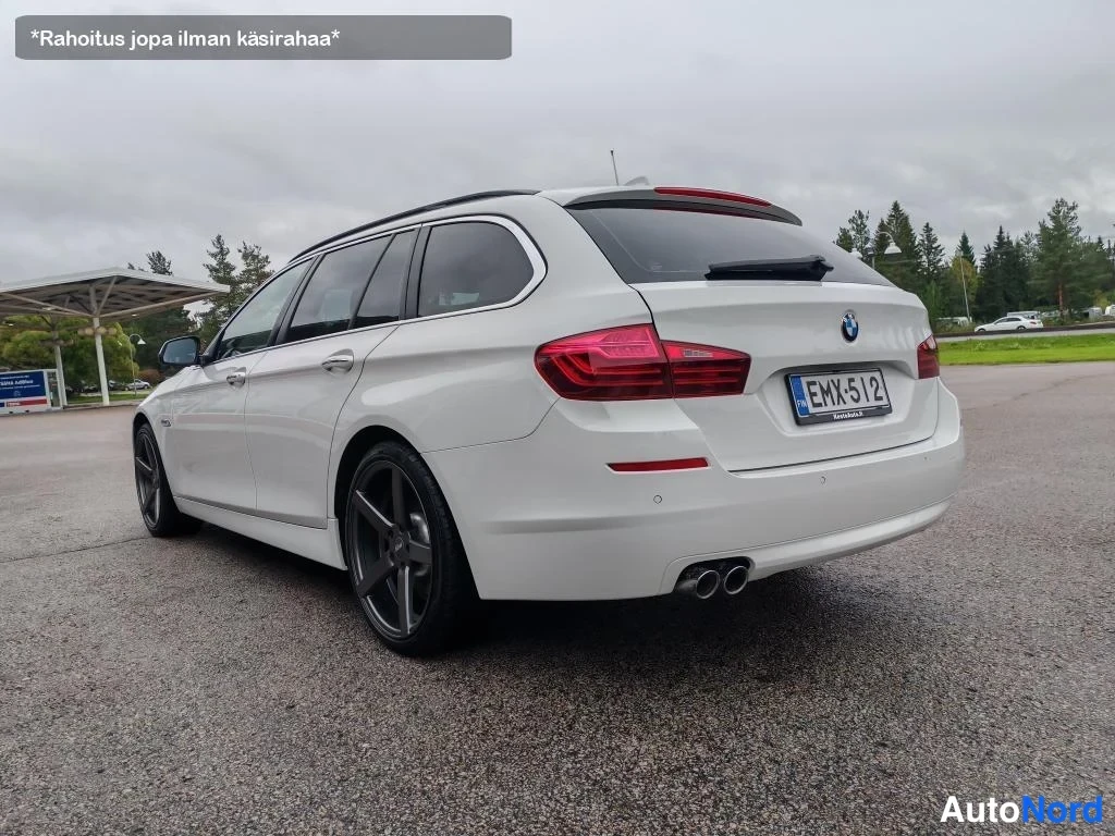Valkoinen BMW 520d xDrive 2014, takaviisto, kuva 8