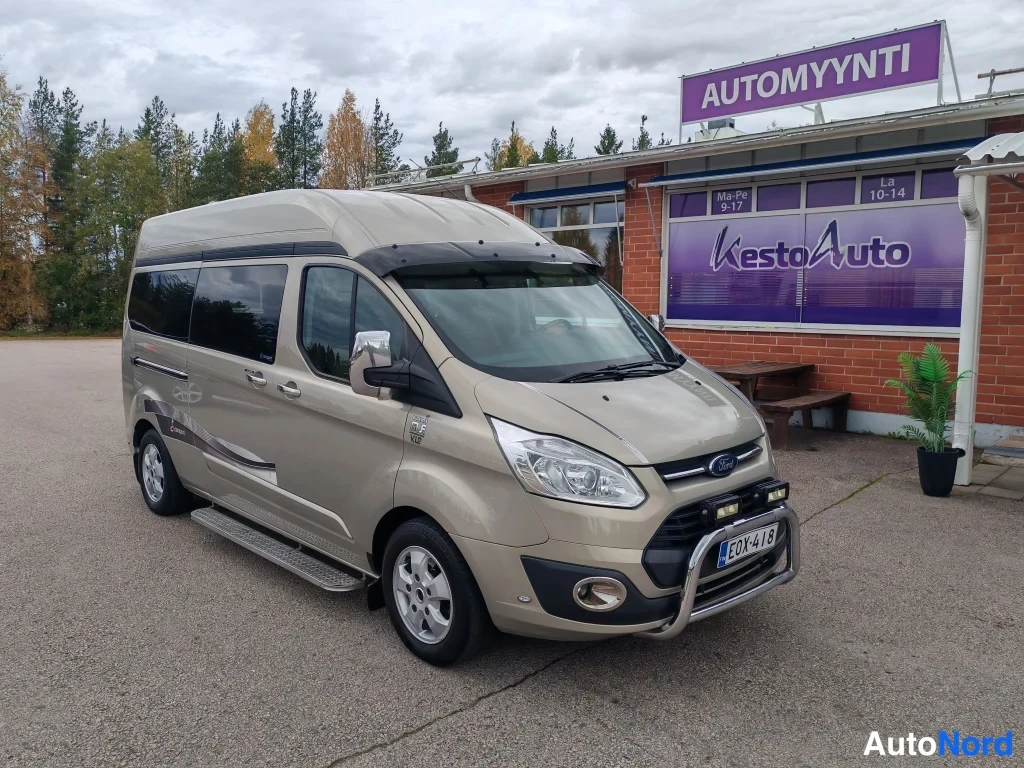 Harmaa Ford Transit Custom 2018, etuviisto, keula oikealle, kuva 2
