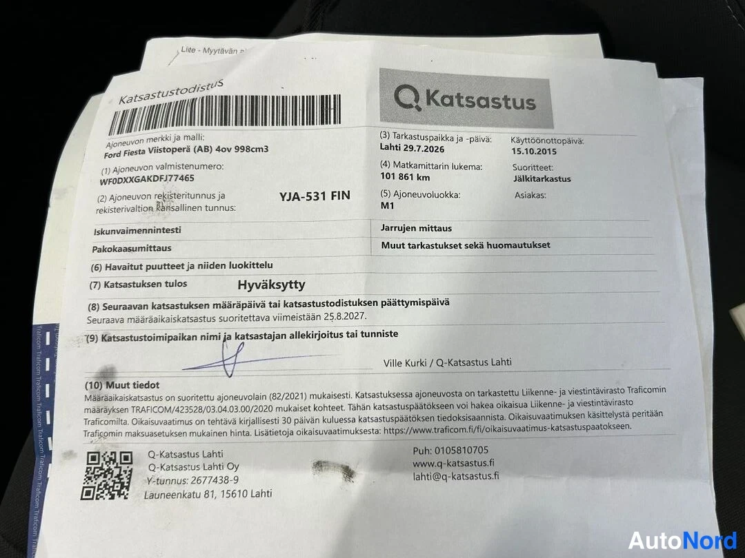 Sininen Ford Fiesta 2016, asiakirja, kuva 20