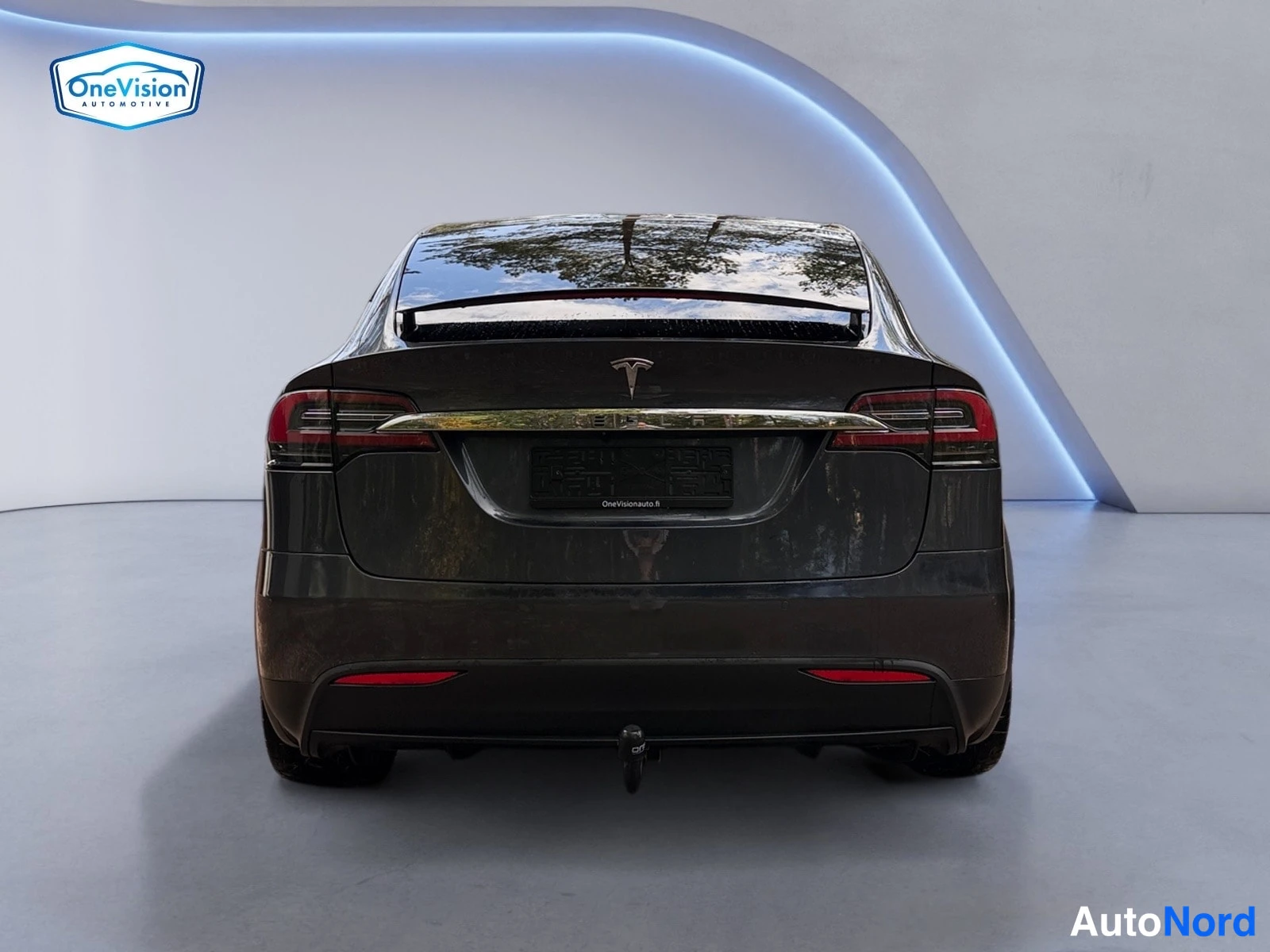 Harmaa Tesla Model X 2021, takaa, kuva 8