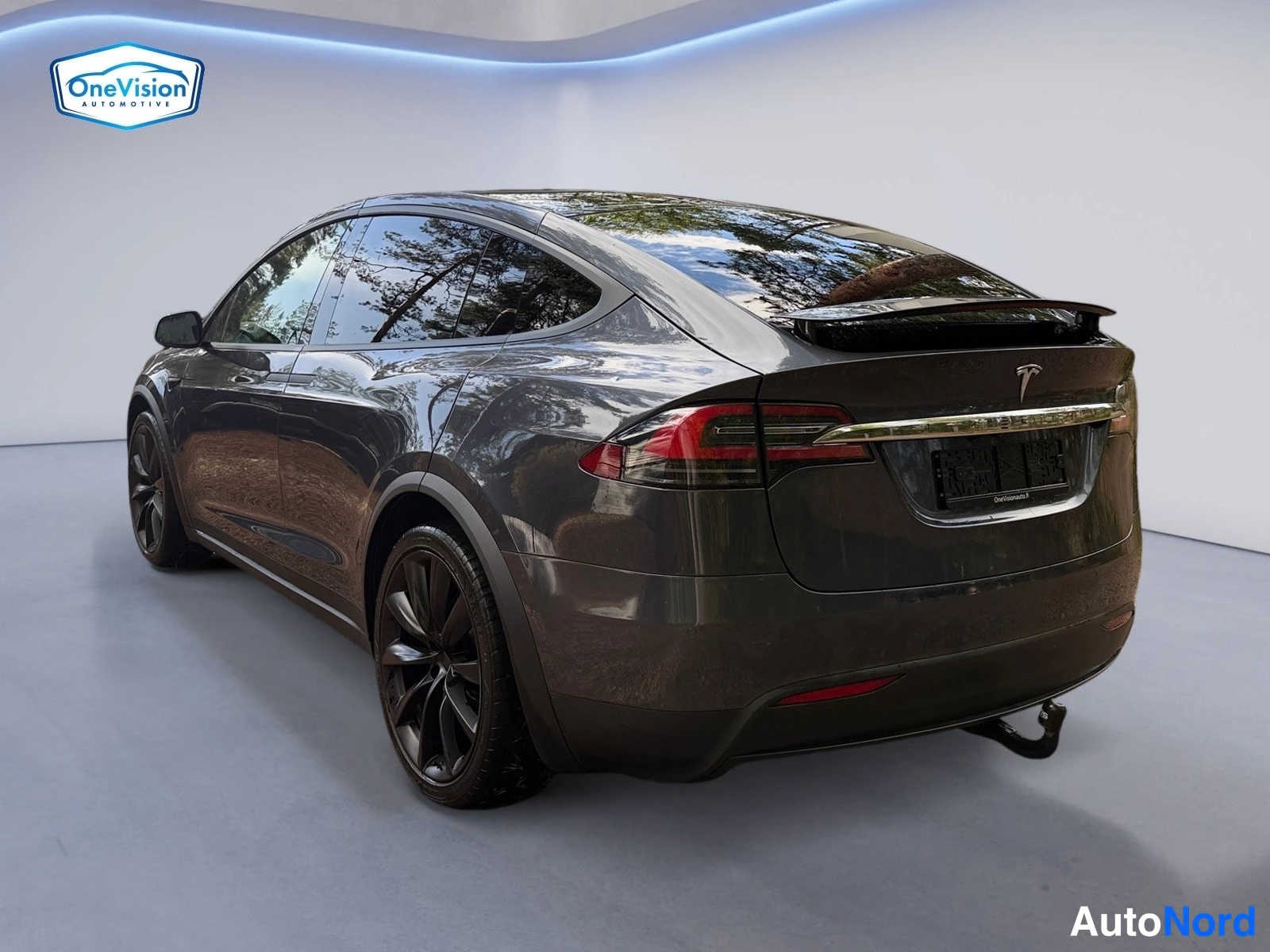 Harmaa Tesla Model X 2021, takaviisto, kuva 7