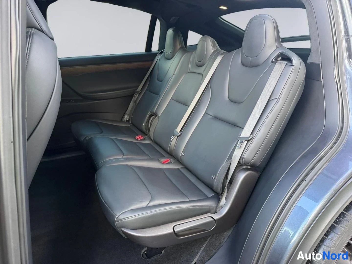 Harmaa Tesla Model X 2021, takaistuimet, kuva 12