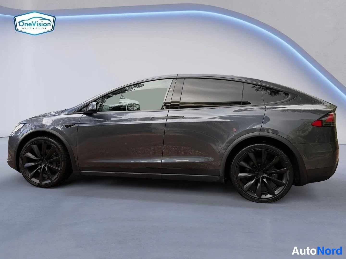 Harmaa Tesla Model X 2021, sivulta, kuva 5